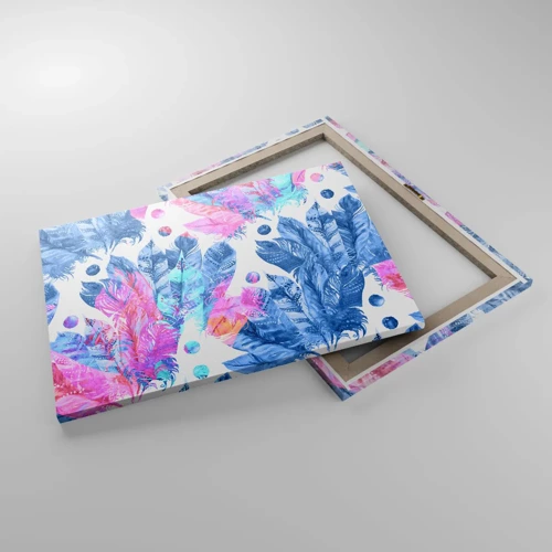 Bild auf Leinwand - Leinwandbild - Pflaumen in Pink und Blau - 70x50 cm