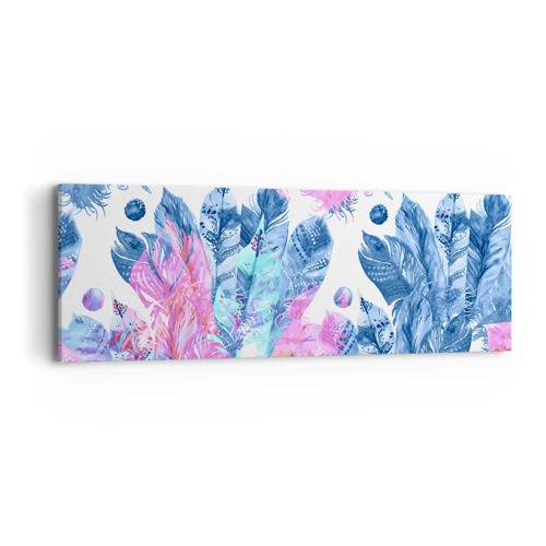 Bild auf Leinwand - Leinwandbild - Pflaumen in Pink und Blau - 90x30 cm