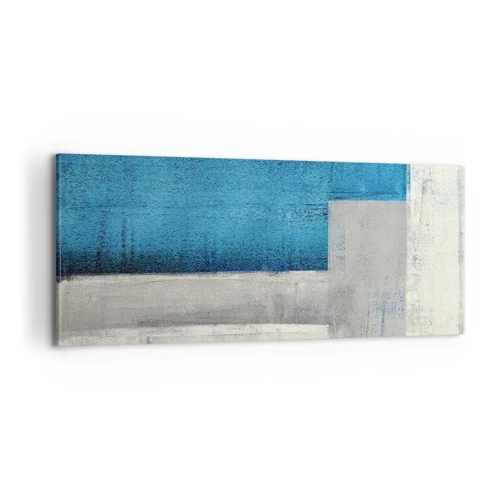 Bild auf Leinwand - Leinwandbild - Poetische Komposition aus Grau und Blau - 100x40 cm