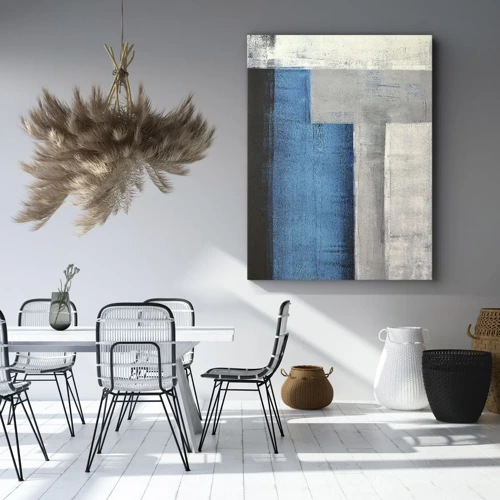 Bild auf Leinwand - Leinwandbild - Poetische Komposition aus Grau und Blau - 50x70 cm