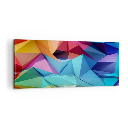 Bild auf Leinwand - Leinwandbild - Regenbogen-Origami - 120x50 cm