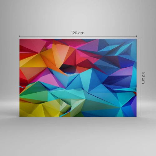 Bild auf Leinwand - Leinwandbild - Regenbogen-Origami - 120x80 cm