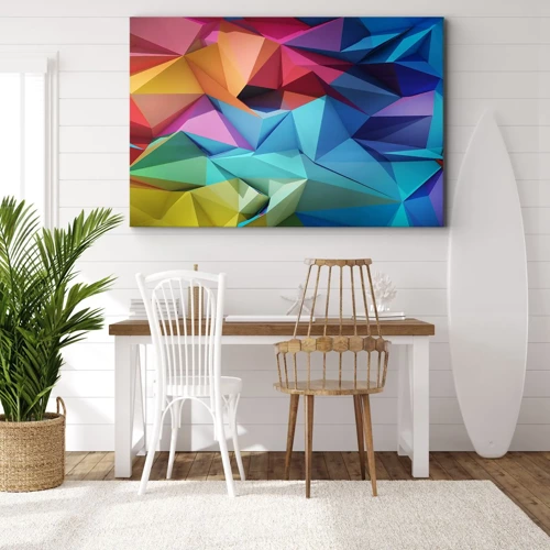 Bild auf Leinwand - Leinwandbild - Regenbogen-Origami - 120x80 cm