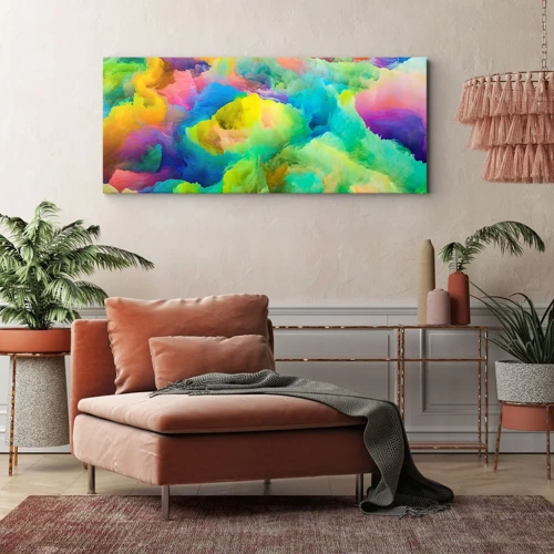 Bild auf Leinwand - Leinwandbild - Regenbogen unten - 100x40 cm