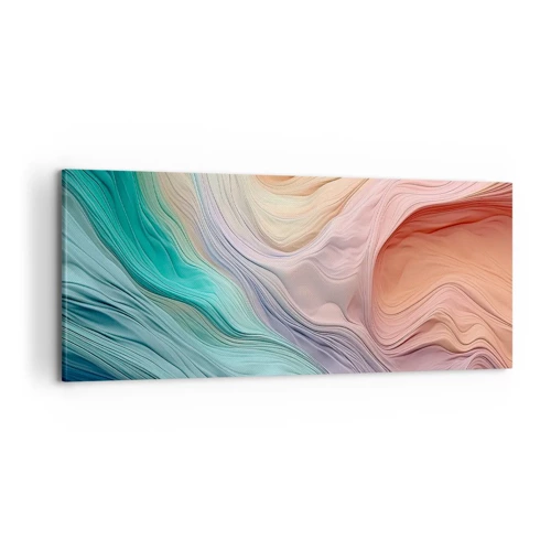 Bild auf Leinwand - Leinwandbild - Regenbogenwelle - 100x40 cm