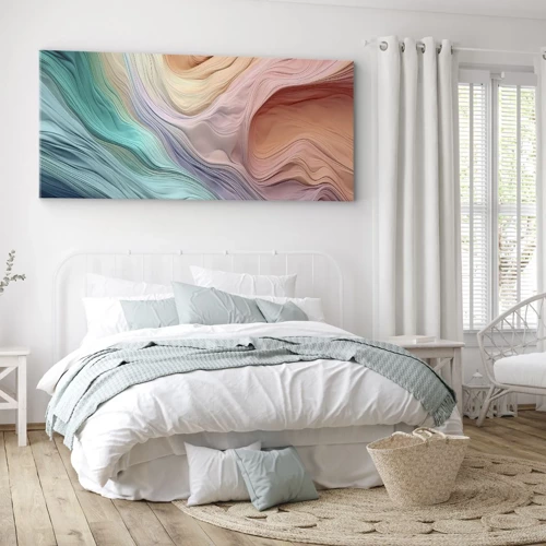 Bild auf Leinwand - Leinwandbild - Regenbogenwelle - 100x40 cm