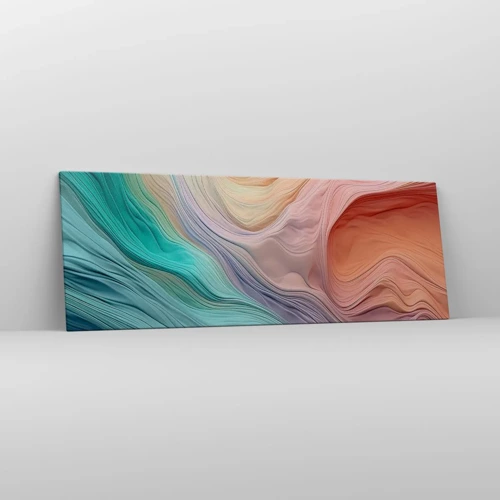 Bild auf Leinwand - Leinwandbild - Regenbogenwelle - 140x50 cm