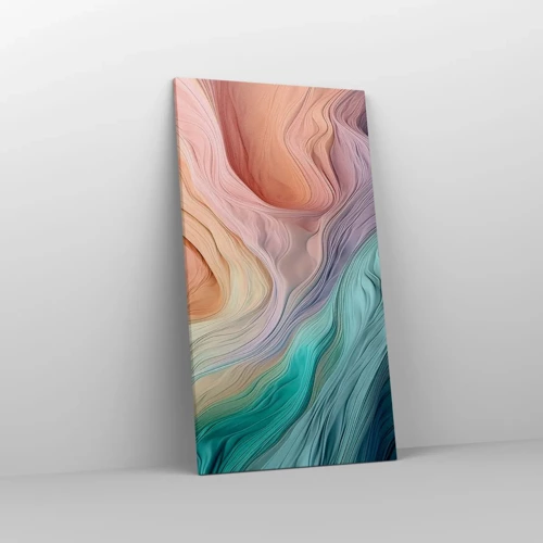 Bild auf Leinwand - Leinwandbild - Regenbogenwelle - 55x100 cm