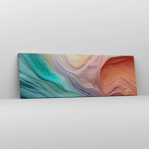 Bild auf Leinwand - Leinwandbild - Regenbogenwelle - 90x30 cm