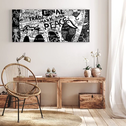 Bild auf Leinwand - Leinwandbild - Reiche Straßenwelt - 100x40 cm