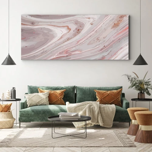 Bild auf Leinwand - Leinwandbild - Rosa Flüssigkeit - 90x30 cm
