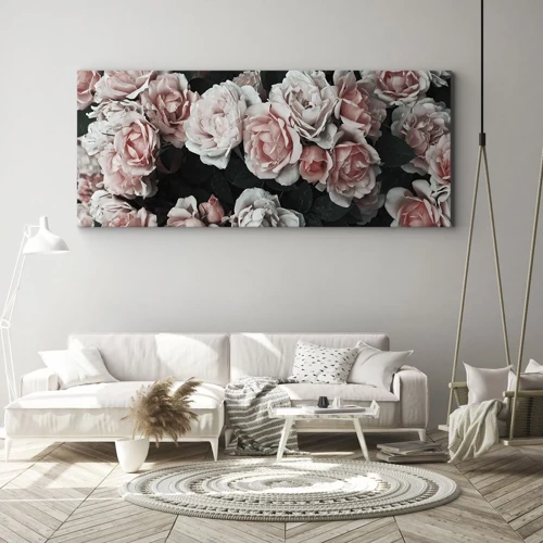 Bild auf Leinwand - Leinwandbild - Rosen-Ensemble - 100x40 cm