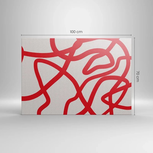 Bild auf Leinwand - Leinwandbild - Rot auf Weiß - 100x70 cm