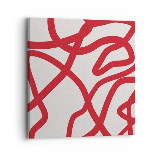 Bild auf Leinwand - Leinwandbild - Rot auf Weiß - 30x30 cm