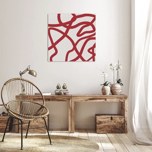 Bild auf Leinwand - Leinwandbild - Rot auf Weiß - 30x30 cm