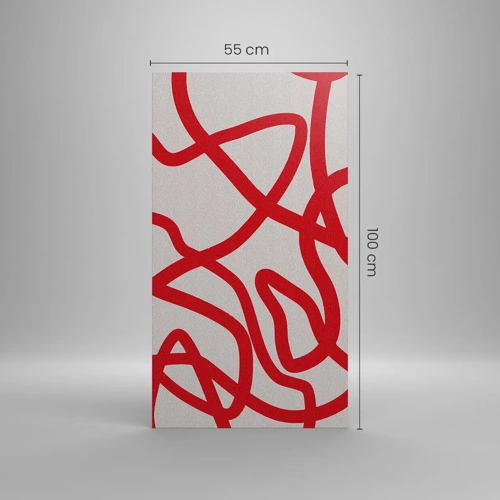 Bild auf Leinwand - Leinwandbild - Rot auf Weiß - 55x100 cm