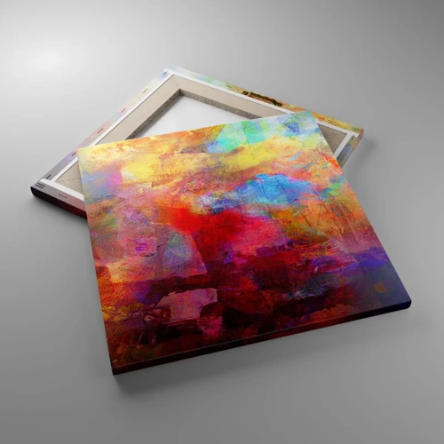 Bild auf Leinwand - Leinwandbild - Schau in den Regenbogen - 40x40 cm
