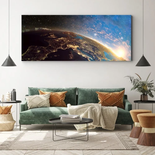 Bild auf Leinwand - Leinwandbild - Schauen wir uns aus der Ferne an - 100x40 cm