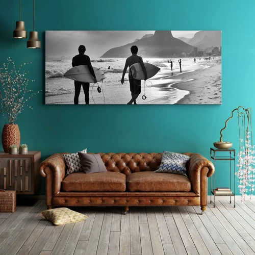 Bild auf Leinwand - Leinwandbild - Single-Wave-Samba - 100x40 cm