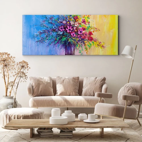 Bild auf Leinwand - Leinwandbild - Sommergeschenk der Wiese - 100x40 cm