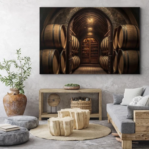 Bild auf Leinwand - Leinwandbild - Stimmungsvoller Keller - 70x50 cm