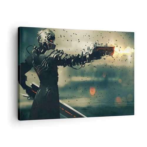 Bild auf Leinwand - Leinwandbild - Tödliche Waffe - Dein ganz eigener Terminator - 70x50 cm