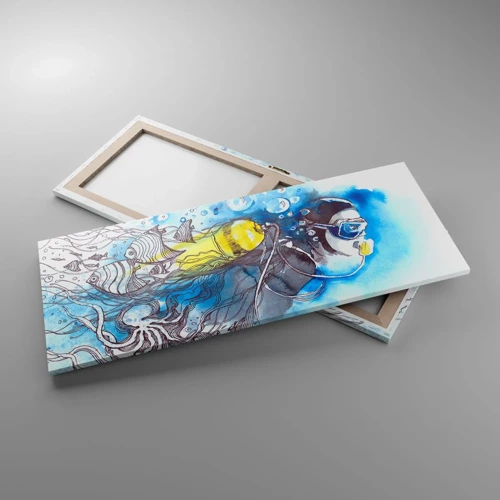 Bild auf Leinwand - Leinwandbild - Tolles Blau - 100x40 cm