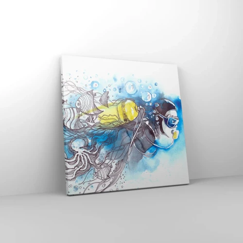 Bild auf Leinwand - Leinwandbild - Tolles Blau - 30x30 cm