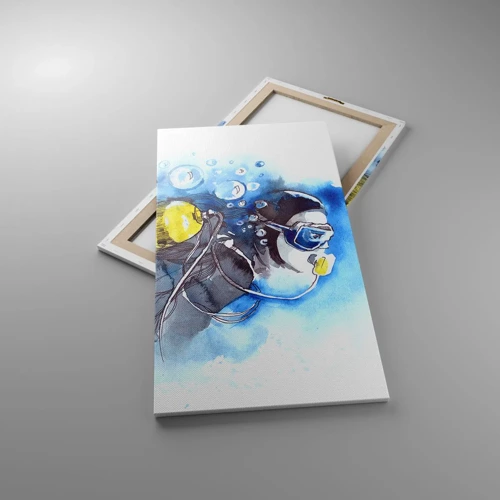 Bild auf Leinwand - Leinwandbild - Tolles Blau - 55x100 cm