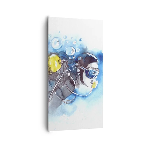 Bild auf Leinwand - Leinwandbild - Tolles Blau - 65x120 cm