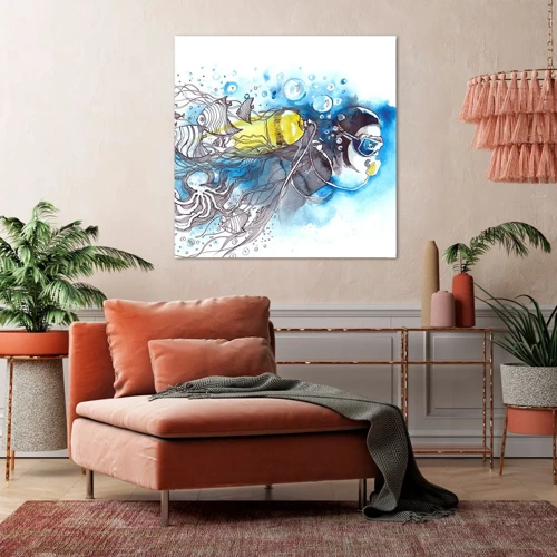 Bild auf Leinwand - Leinwandbild - Tolles Blau - 70x70 cm