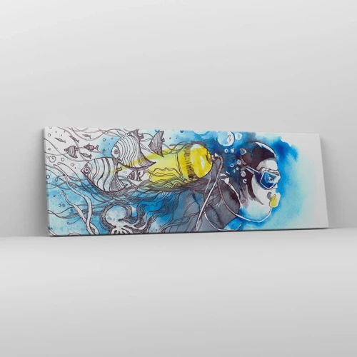 Bild auf Leinwand - Leinwandbild - Tolles Blau - 90x30 cm