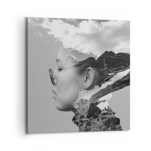 Bild auf Leinwand - Leinwandbild - Top und bewölktes Porträt - 60x60 cm