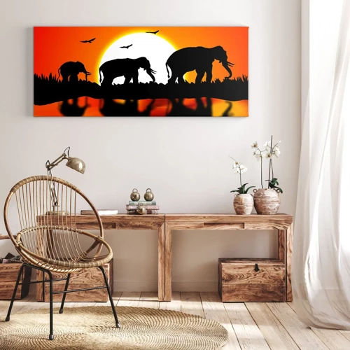 Bild auf Leinwand - Leinwandbild - Und abends einen kleinen Drink trinken - 100x40 cm