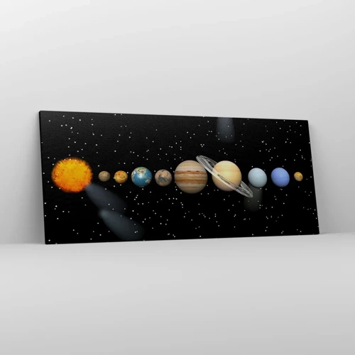 Bild auf Leinwand - Leinwandbild - Und die Planeten werden verrückt und toben ... - 120x50 cm