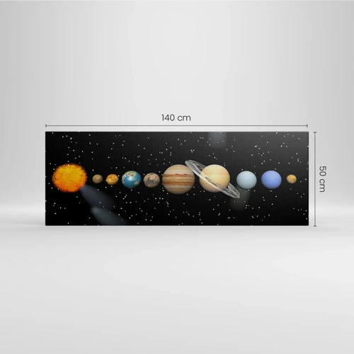 Bild auf Leinwand - Leinwandbild - Und die Planeten werden verrückt und toben ... - 140x50 cm