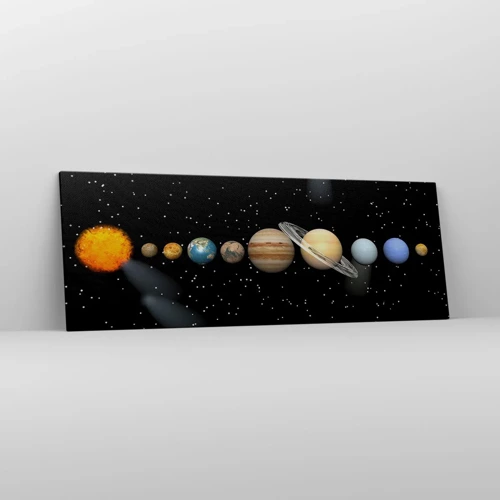 Bild auf Leinwand - Leinwandbild - Und die Planeten werden verrückt und toben ... - 140x50 cm