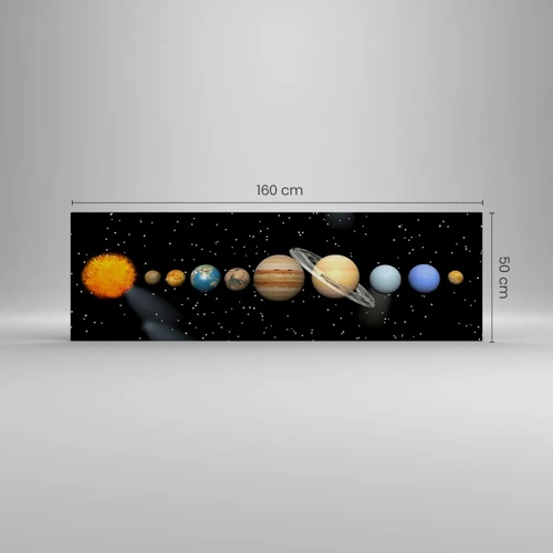 Bild auf Leinwand - Leinwandbild - Und die Planeten werden verrückt und toben ... - 160x50 cm