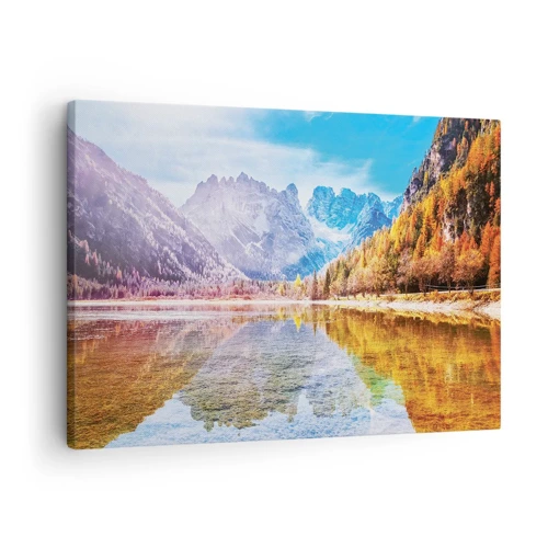 Bild auf Leinwand - Leinwandbild - Und in den Bergen ist es schon Herbst - 70x50 cm