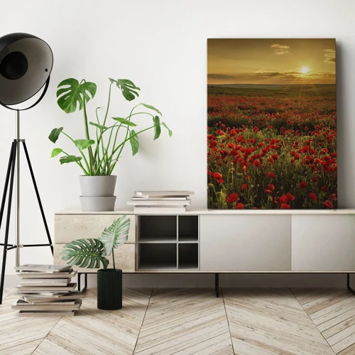 Bild auf Leinwand - Leinwandbild - Unter den Wellen raschelnder Wiesen, unter den Blumen der Flut - 50x70 cm