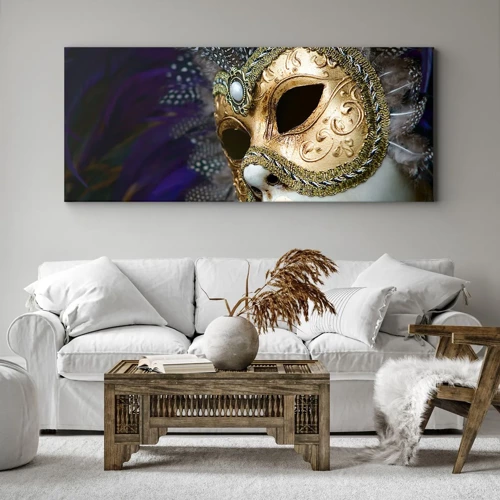 Bild auf Leinwand - Leinwandbild - Venezianisches Porträt in Gold - 120x50 cm