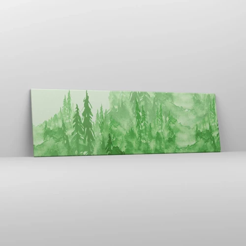 Bild auf Leinwand - Leinwandbild - Verschwommen mit grünem Nebel - 160x50 cm