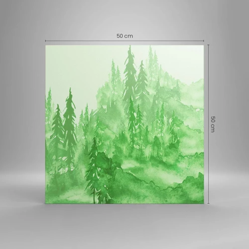 Bild auf Leinwand - Leinwandbild - Verschwommen mit grünem Nebel - 50x50 cm