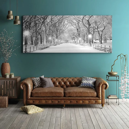 Bild auf Leinwand - Leinwandbild - Vier Jahreszeiten - Winter - 120x50 cm