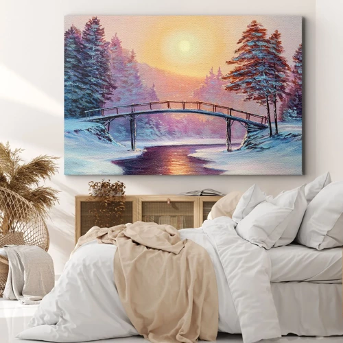 Bild auf Leinwand - Leinwandbild - Vier Jahreszeiten - Winter - 120x80 cm