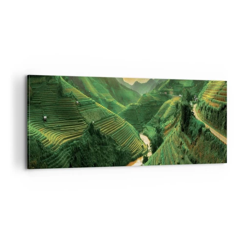 Bild auf Leinwand - Leinwandbild - Vietnamesisches Tal - 100x40 cm