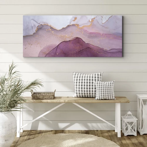 Bild auf Leinwand - Leinwandbild - Violett und lila Wellen - 100x40 cm