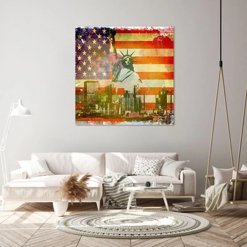 Bild auf Leinwand - Leinwandbild - Viva Amerika! - 30x30 cm