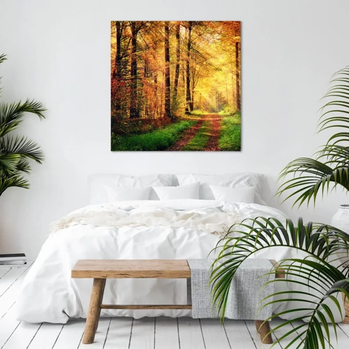 Bild auf Leinwand - Leinwandbild - Waldgoldene Stille - 30x30 cm