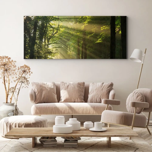 Bild auf Leinwand - Leinwandbild - Waldmoment - 100x40 cm